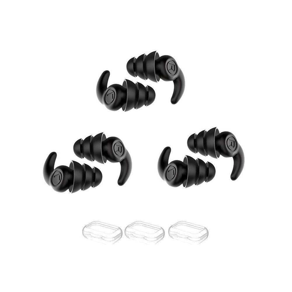 3 Pair Silicone Reusable Washable Earplugs Reduction Blocking Ear Plugs