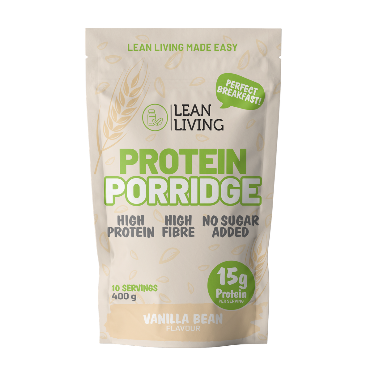Lean Living Protein Porridge Vanilla Bean- High Protein Breakfast Meal