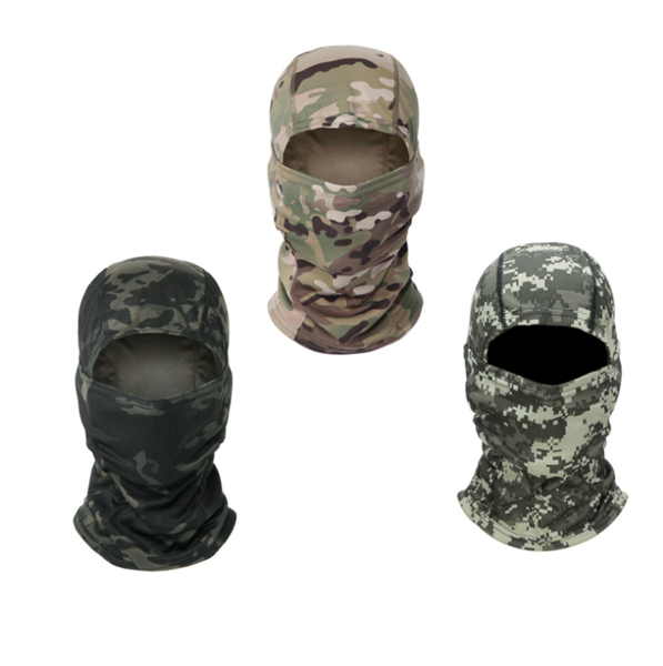 Tactical Camouflage Outdoor Cycling Full Face Mask -Hunting, Hiking 3 Piece