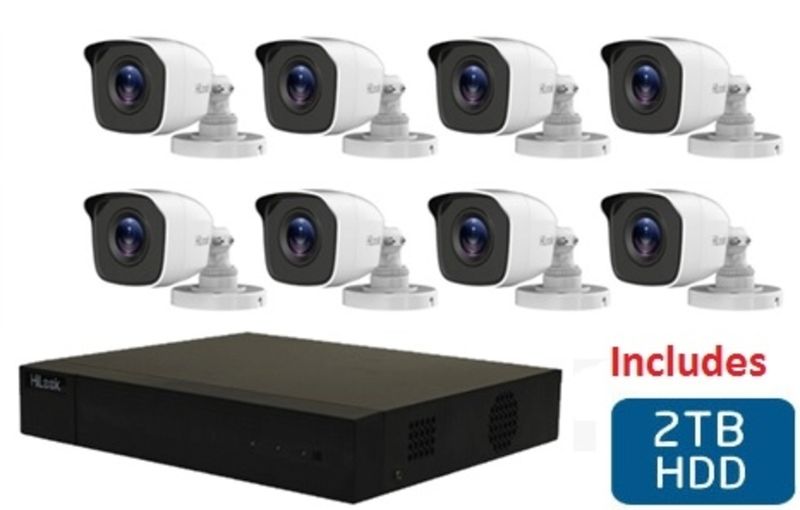 The HiLook 8 Channel DVR with 8x Cameras, DIY Combo, 2TB hard Disk drive