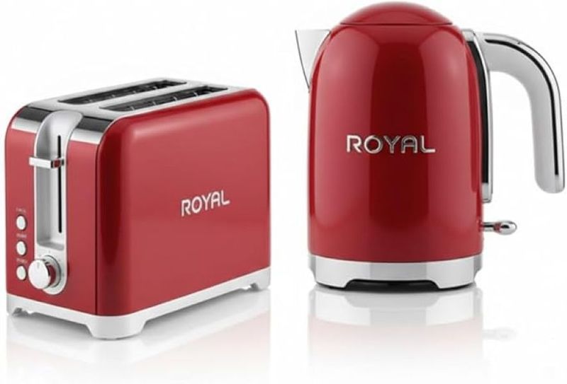 Royal Home Premium Breakfast Set |1.7L Electric Kettle &amp; 2-Slice Toaster