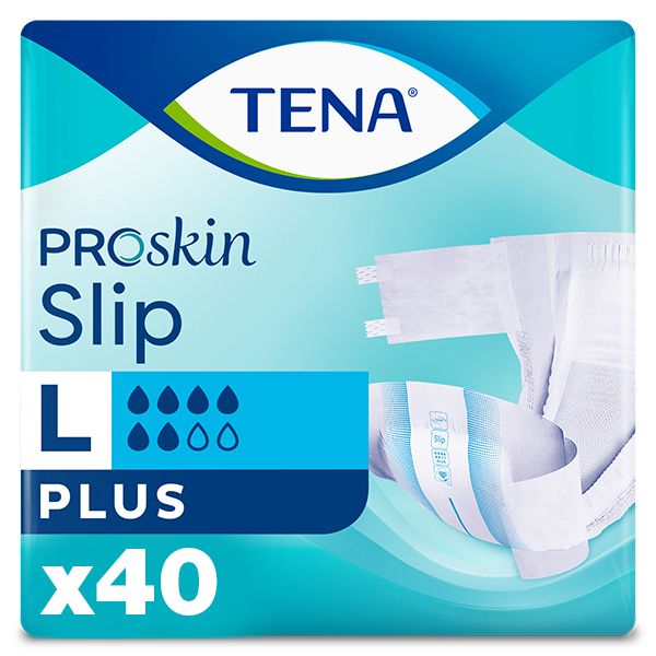 TENA ProSkin Slip Incontinence Diapers Large Bulk Pack of 40 Diapers