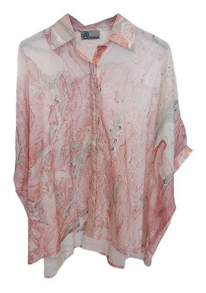 Ub Creative Marble Print Shirt Pink image