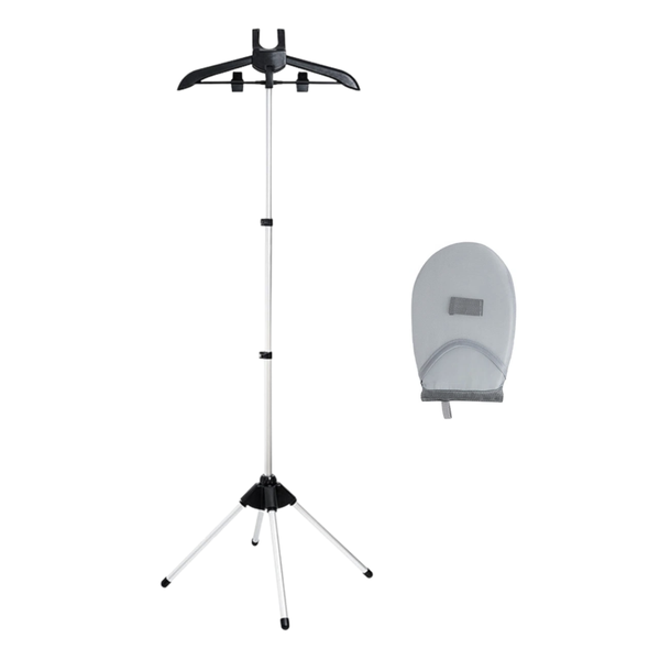 Portable Telescopic Garment Steaming Stand with Heat-Resistant Steam Mitt