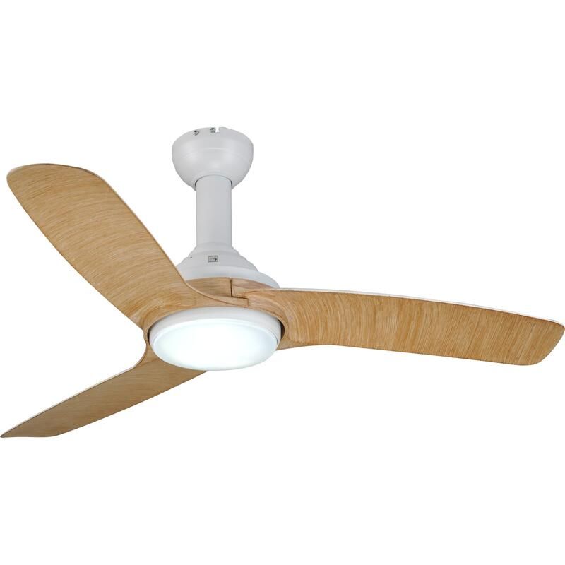 Inspire Ceiling Fan 132cm LED Metal White Plastic & Wood