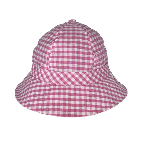 Purple Baby &amp; Toddler Sun Hat Gingham Plaid Checkered