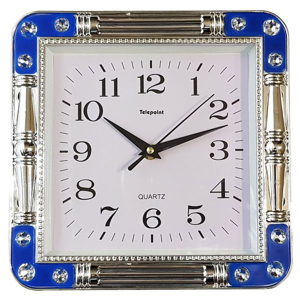 Wall Clock - Blue Pillars &amp; Diamonds