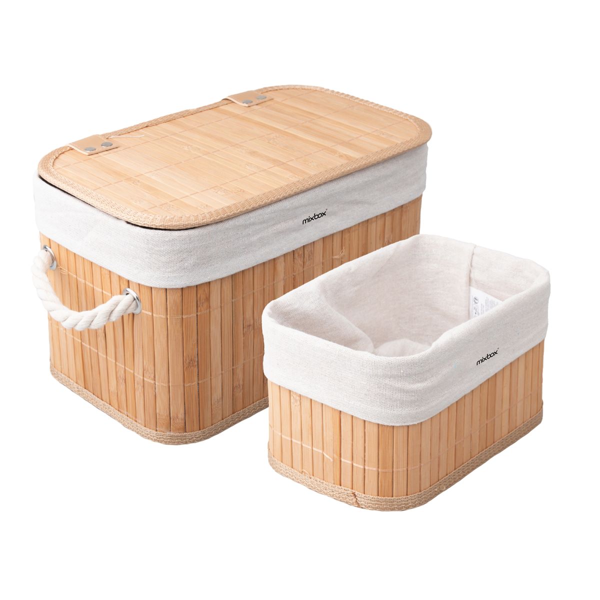 Mix Box Bamboo Nesting Storage Baskets – Set 2 Size