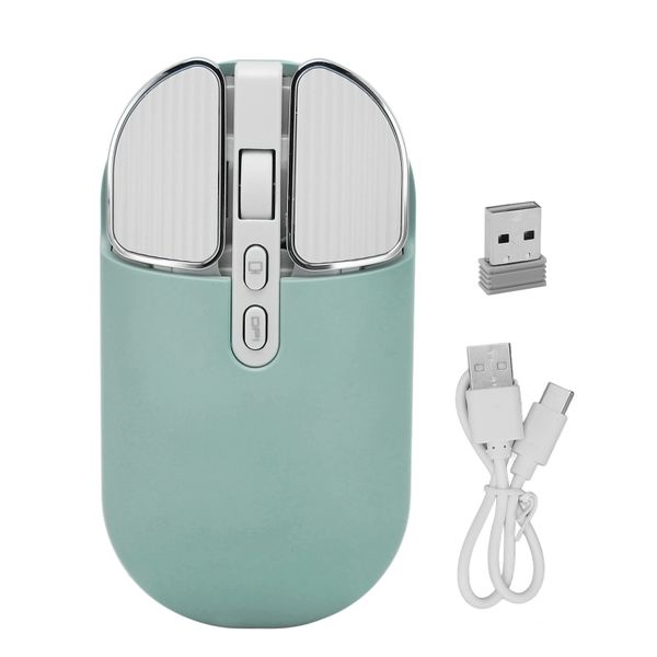 Wireless Mouse Travel Silent Green Adjustable