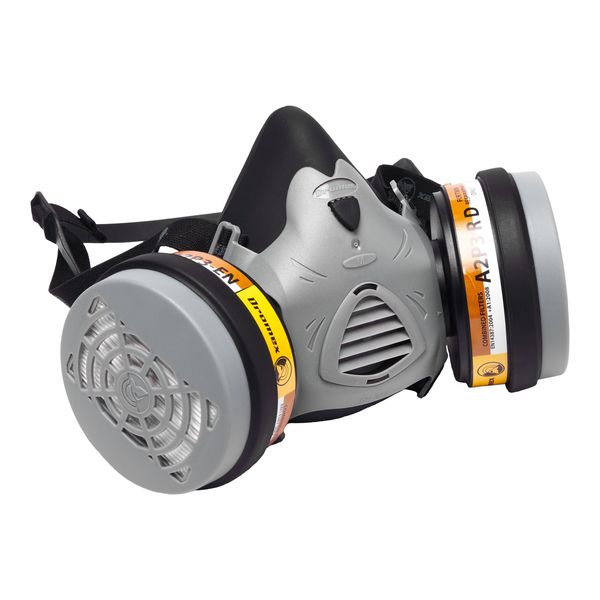 Dromex DH-302 Reusable Half Mask Respirator + ABEK1P3 Twin Filters