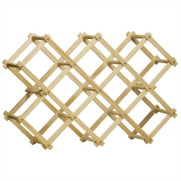 Foldable Wood Wine Rack Holder Storage Display Stand For Up to 10 - Bottle