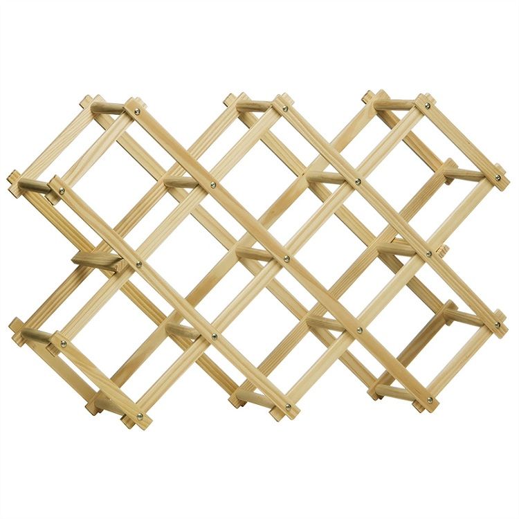 Foldable Wood Wine Rack Holder Storage Display Stand For Up to 10