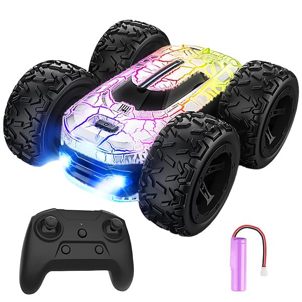 Colorful LED Light Ice Crack RC Stunt Car Double Sided Boys Gift Lumaboat