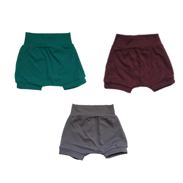 Baby Nappy Covers Harems - Teal, Maroon &amp; Grey