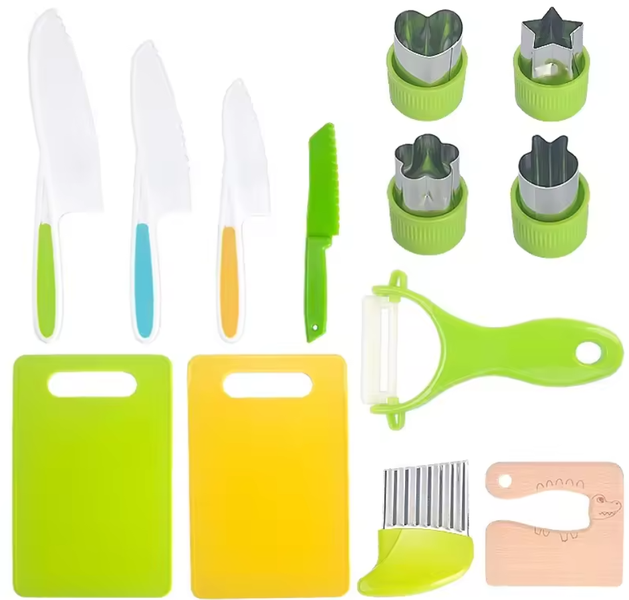 Treasure Toys - 13 Piece Montessori Kitchen Tools Set for Toddlers