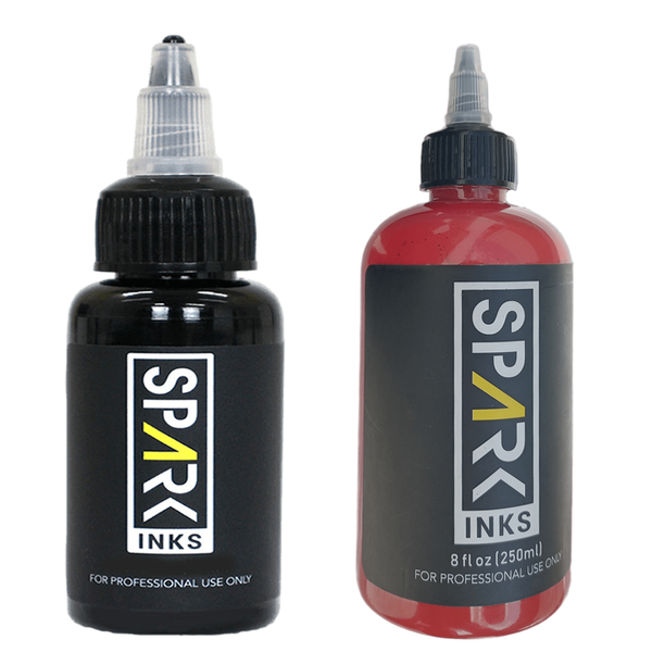 Professional Premium Red And Black Tattoo Ink 250ml Bottle - 8floz