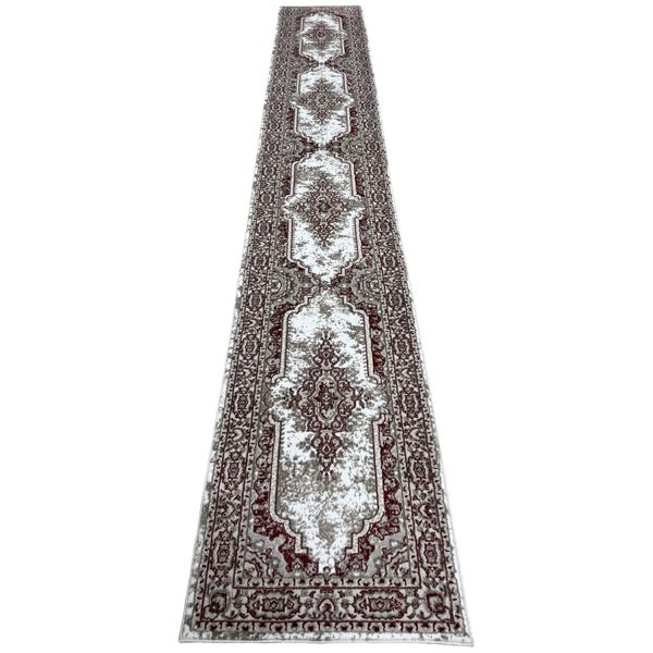Royal Rugs - Red Beige Kerman Design Turkish Passage Runner Rug
