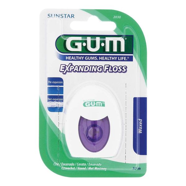 Sunstar G.U.M Expanding Waxed Dental String Floss 30m