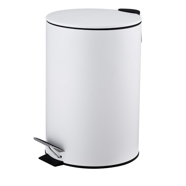 12 Litre pedal bin - Matt White