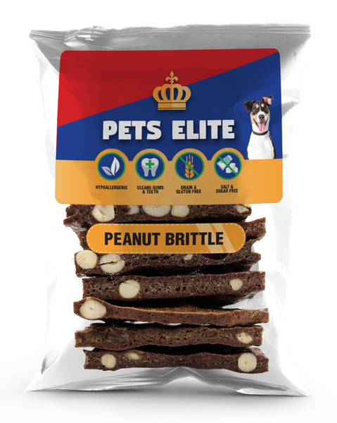 Pets Elite Peanut Brittle Dog Chew Small, 190g - Collagen &amp; Peanut Sticks