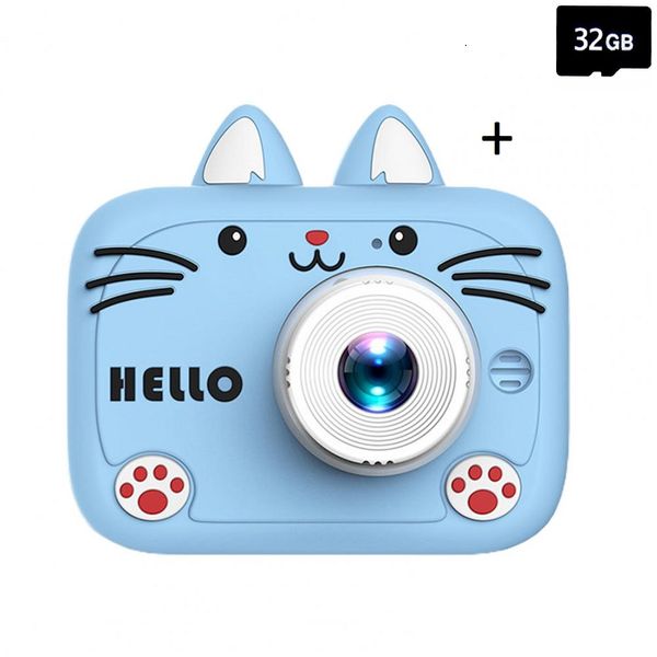 Aerbes Mini 40MP 1080P Children's Cartoon Cat Digital Camera + 32GB MicroSD