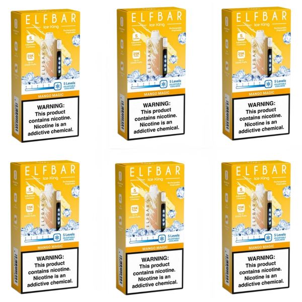 Elf Bar Ice King 25000 Puffs Disposable Vapes - Mango Magic (Pack of 6)