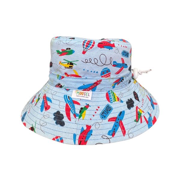 Kids Bucket Sun Hat Blue Planes