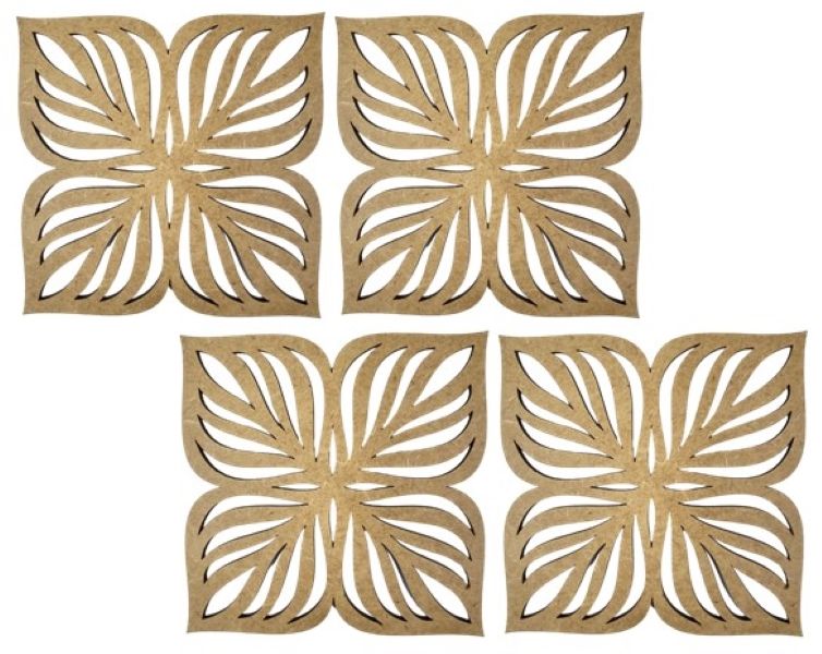 Square Leaves Coasters - Set of 4