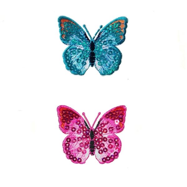 2 PCS Iron-on Butterfly Patches, DIY Decorative Embroidery Patch