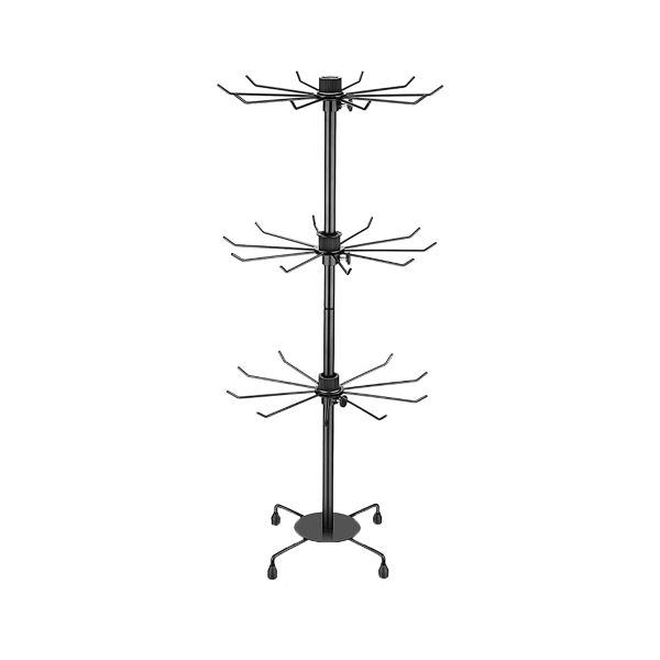 Spinning Jewelry Display Stand 3 Tier Rotating Keychain Earring Retail Rack