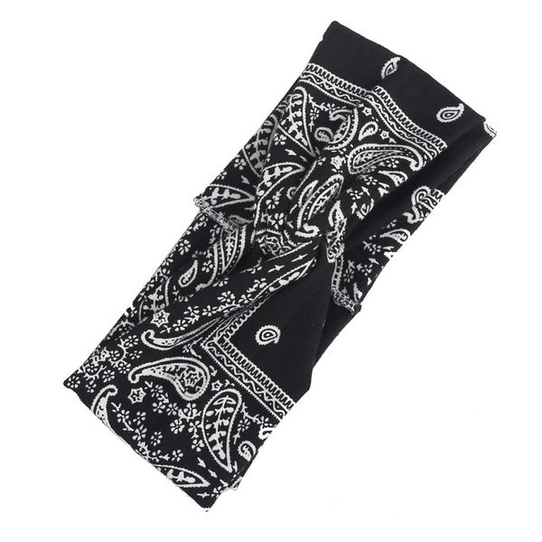 Print Wide Bandana Knot Headbands Criss Cross Head Wrap Hair Band 5piece