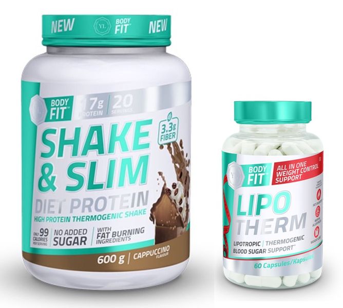 YL Shake &amp; Slim Cappucino &amp; Lipo Therm Caps - 2 Pack Combo