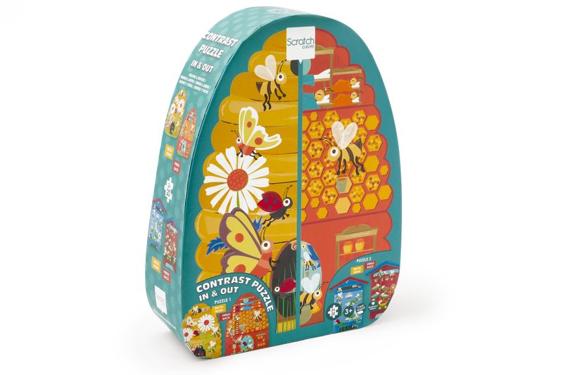 Scratch Europe 2 sided 100 Piece Puzzle Bee Hive In &amp; Out