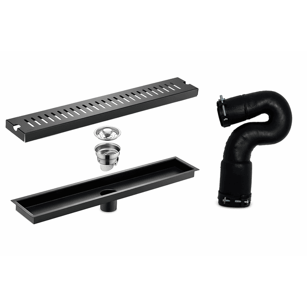 60cm Stainless Steel Shower+ Rubber Trap set 32 x 40mm
