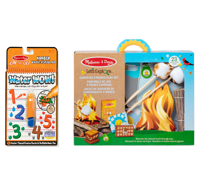 Melissa &amp; Doug Let's Explore Play Set With Water Wow Book - Campfire Set