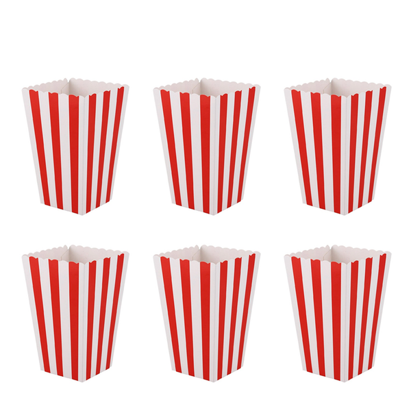 72 Cinema Stripes Treat Party Small Candy Favour Popcorn Bags Boxes Red