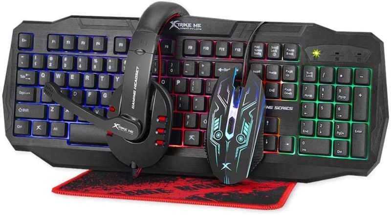Wired Gaming Set Xtrike Me 4-in-1: Keyboard, Mouse, Headset &amp; Mouse Pad