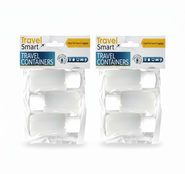 Travel Smart 50ml Travel Bottles - 3 Piece Set for Liquids - 2 Pack