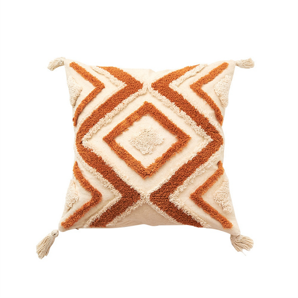 Boho Throw Pillow Cover Farmhouse Decorative Pillow Cover - 18X18