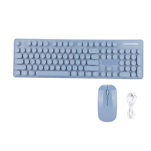 Keyboard Mouse Combo Office 104 Key Wireless Blue