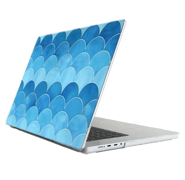 Ocean Blue Mermaid Scale Print Hard Shell Case For MacBook Air M2 2022