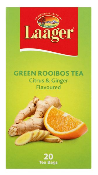 Laager Citrus &amp; Ginger Green Rooibos Tea 20's Pack of 6