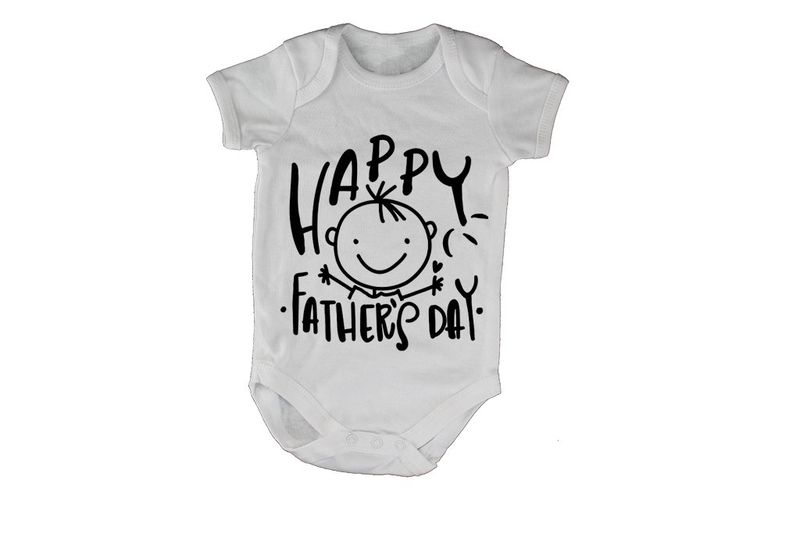 Happy Father's Day - Boy Hugs - Short Sleeve - Baby Grow