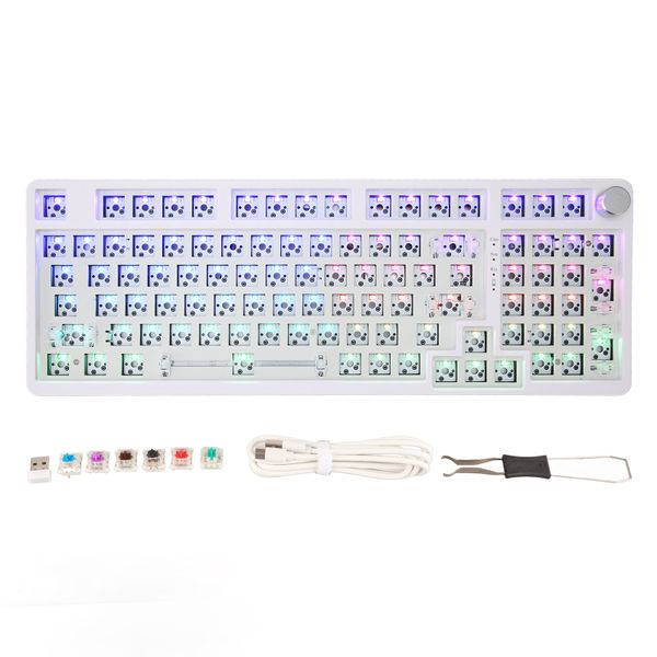 98 Key DIY Keyboard RGB, Hot Swap, White