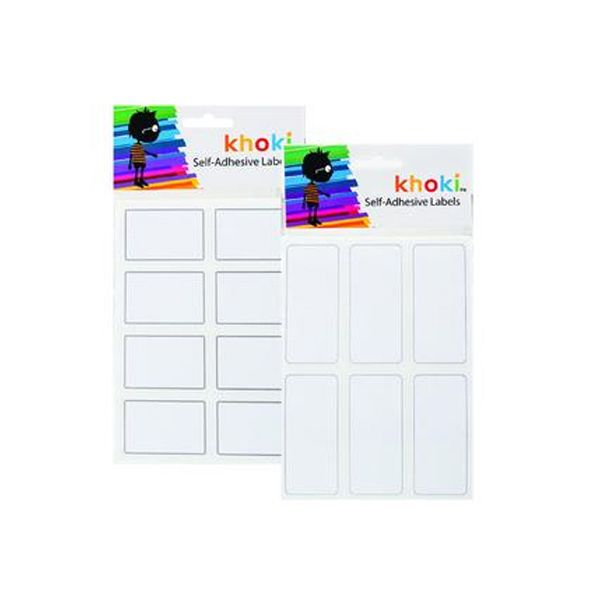Khoki Self Adhesive Labels Assorted - 2 Pack