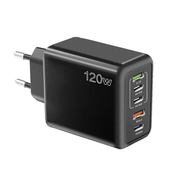 PD 5 Port USB Charger Fast Charging QC3.0 USB C Type C Mobile Phone Charger
