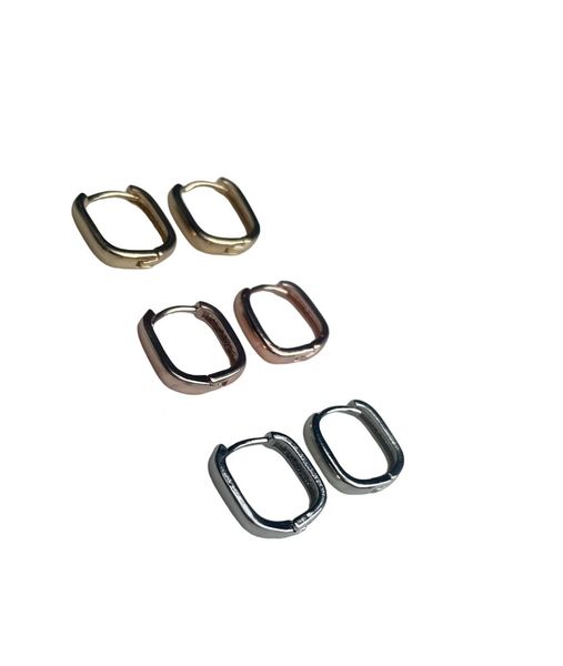 Tessa Design - Multicoloured - Set Of 3 Small Oval Hoop Earrings