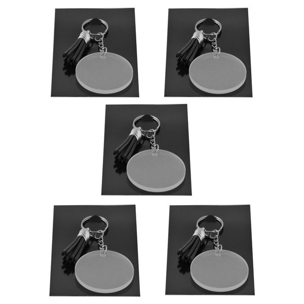 Marco Acrylic Keychain with Tassle - Black [5 Pack]