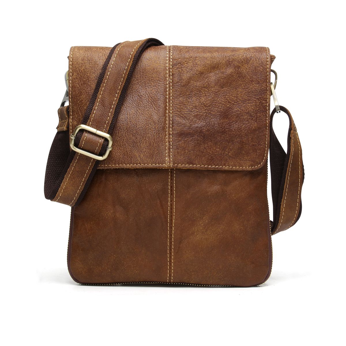 Genuine Leather Mens Bags Messenger Shoulder Crossbody Bag 