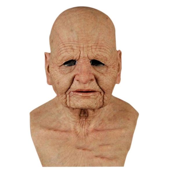 Toy Cosplay Realistic Old Man Full Face Mask Party Costume Halloween 37cm